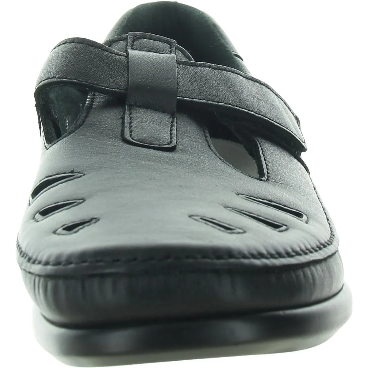 Womens Solid Leather Slip-On Sneakers