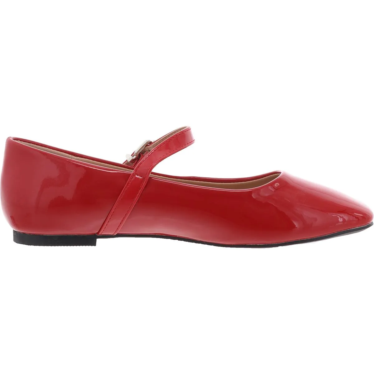 Womens Solid Man Made Ballet Flats