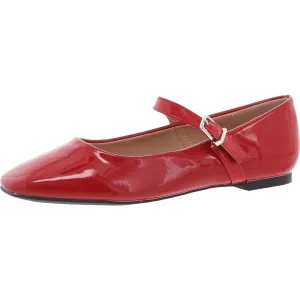 Womens Solid Man Made Ballet Flats