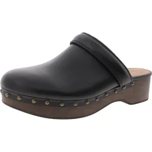 Womens Studded Faux Leather Clogs