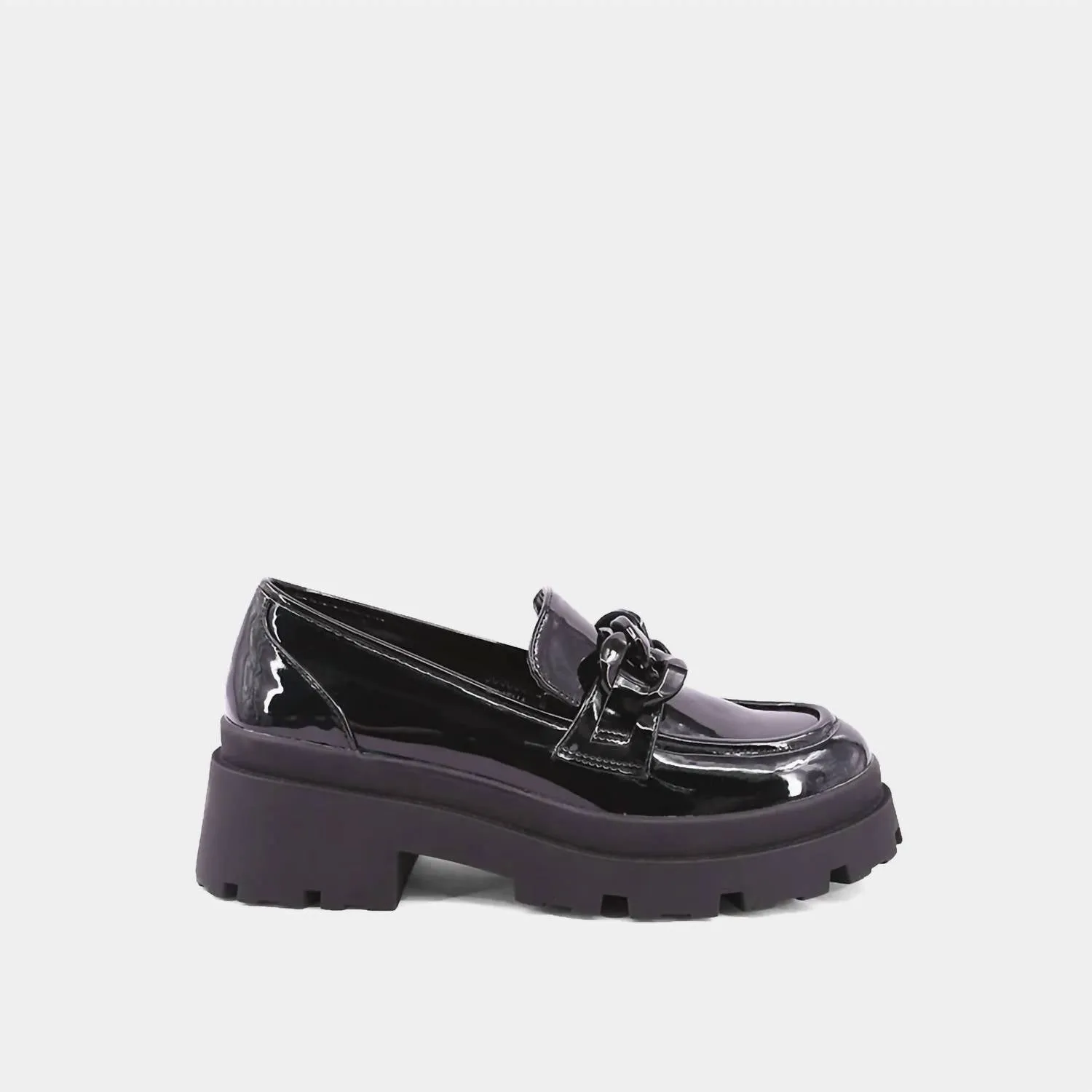 Women's Talitha Patent Leather Platform Loafer In Black