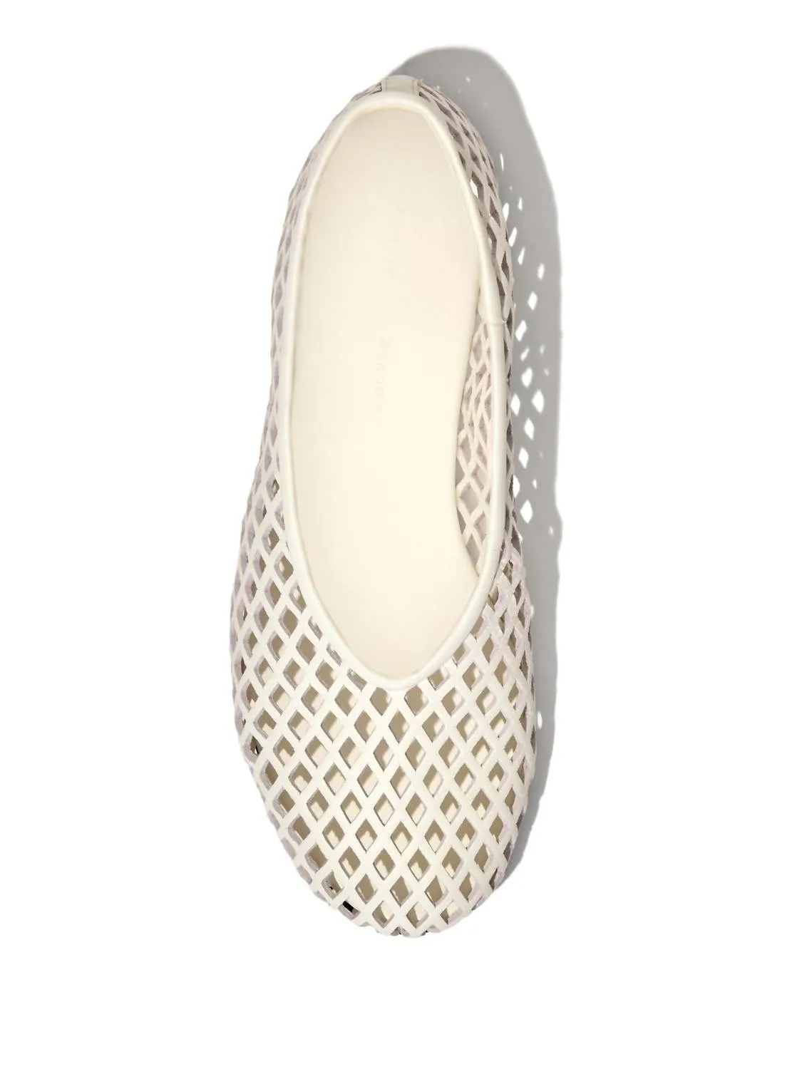 Women's Tee Perforated Ballerina Shoes In White