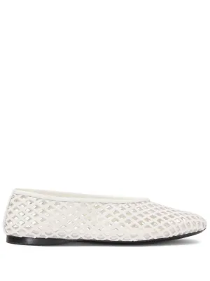 Women's Tee Perforated Ballerina Shoes In White