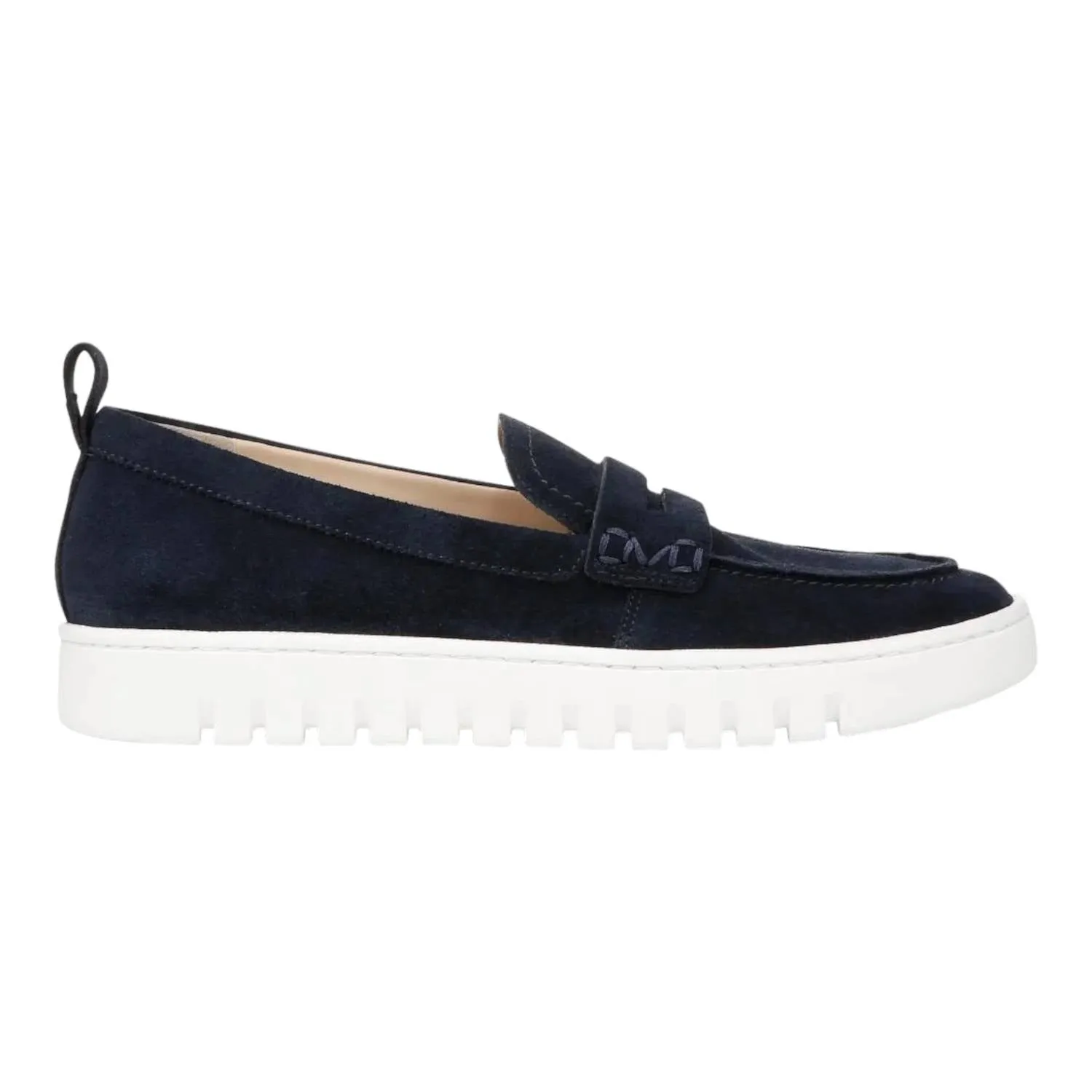 Women's Uptown Penny Loafers In Navy Suede / White