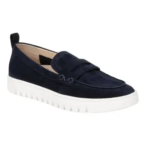 Women's Uptown Penny Loafers In Navy Suede / White