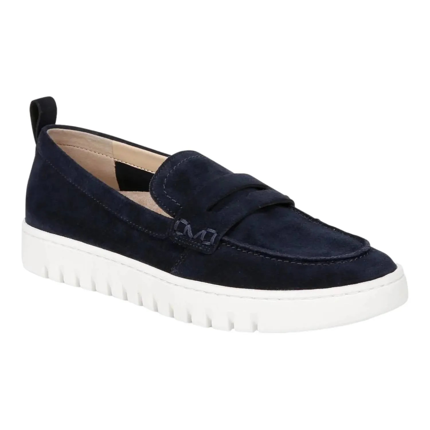 Women's Uptown Penny Loafers In Navy Suede / White
