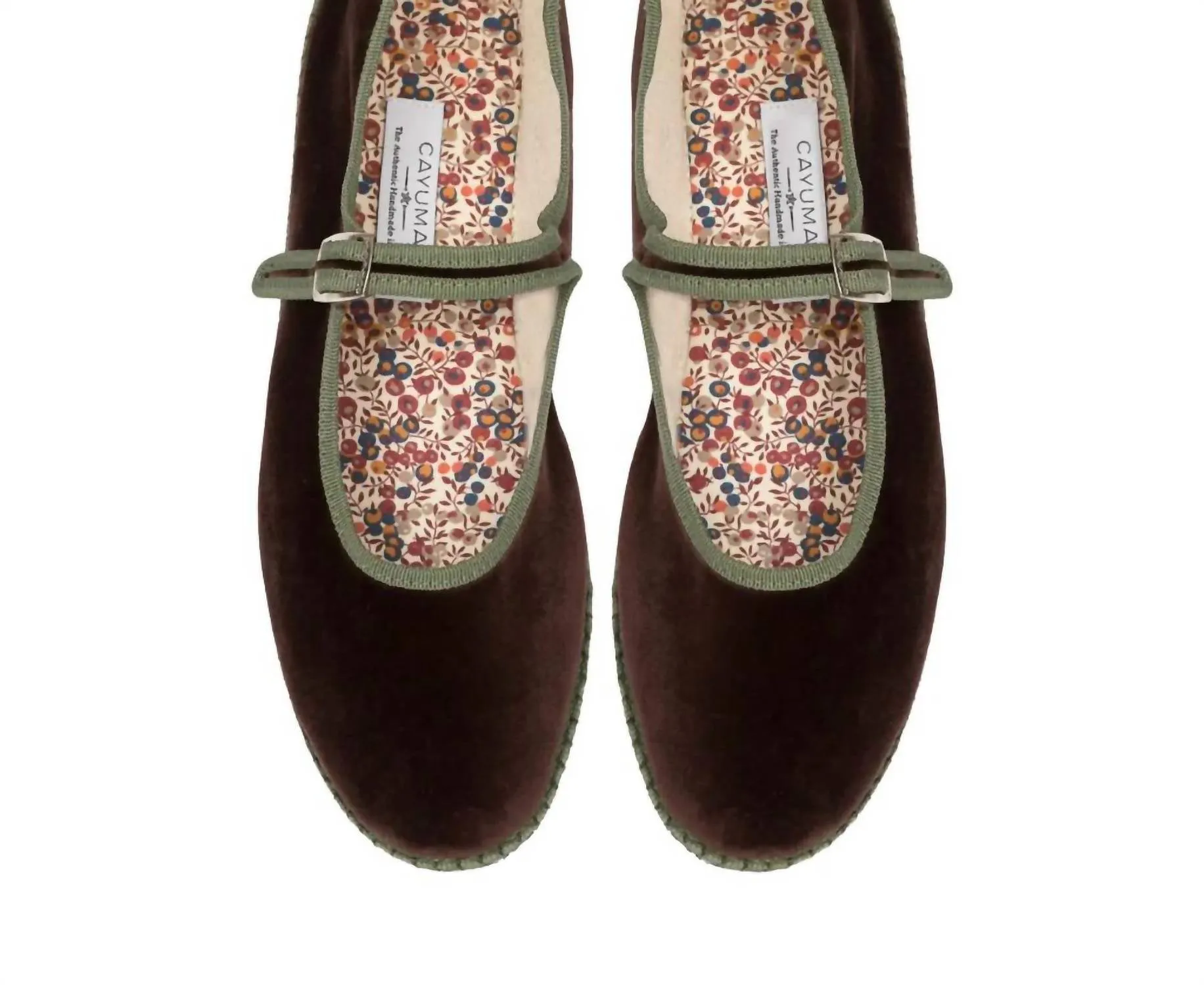 Women's Velvet Mary Jane Shoes In Chocolate Brown