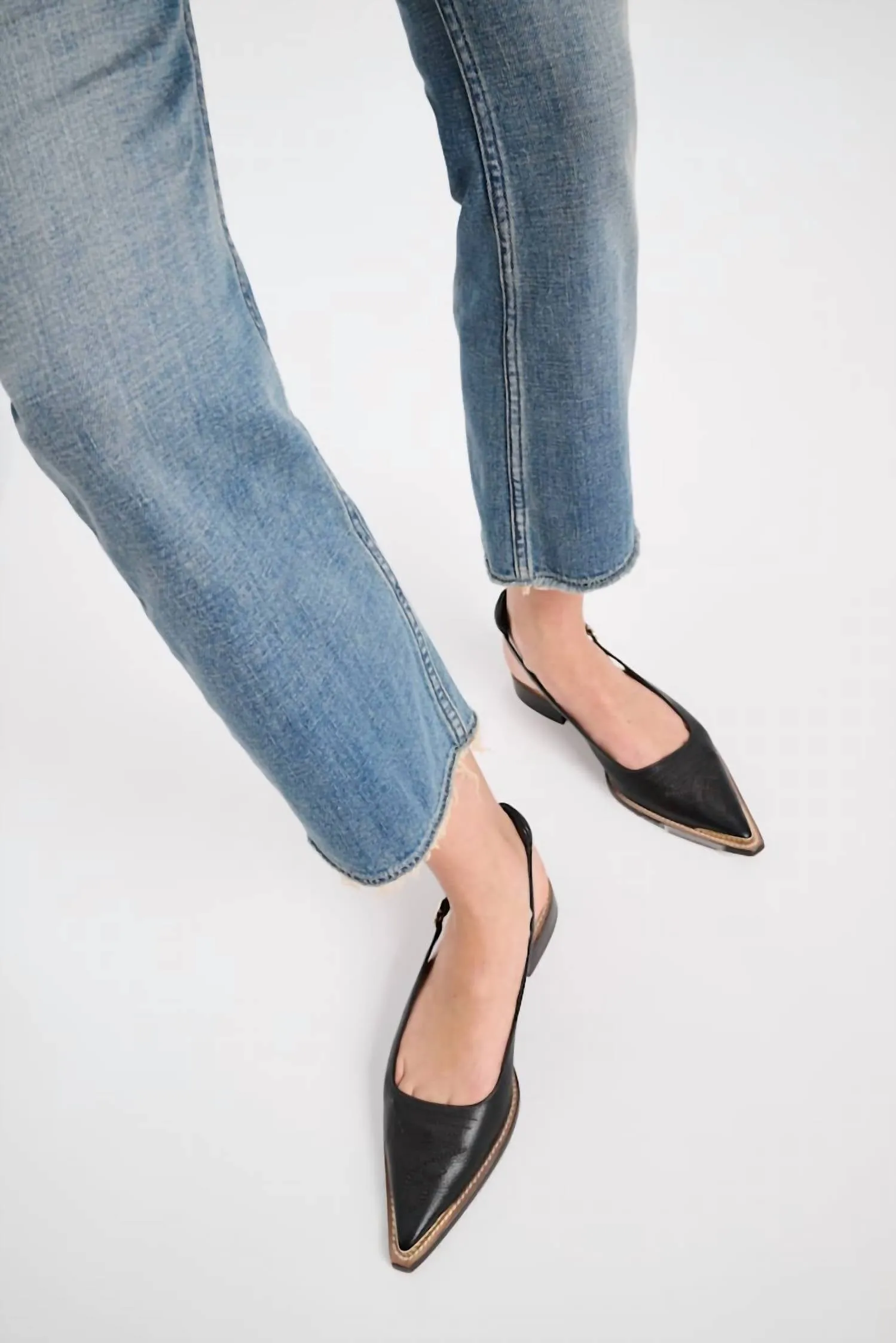 Women's Western Shine Ballerina Shoes In Pure Black