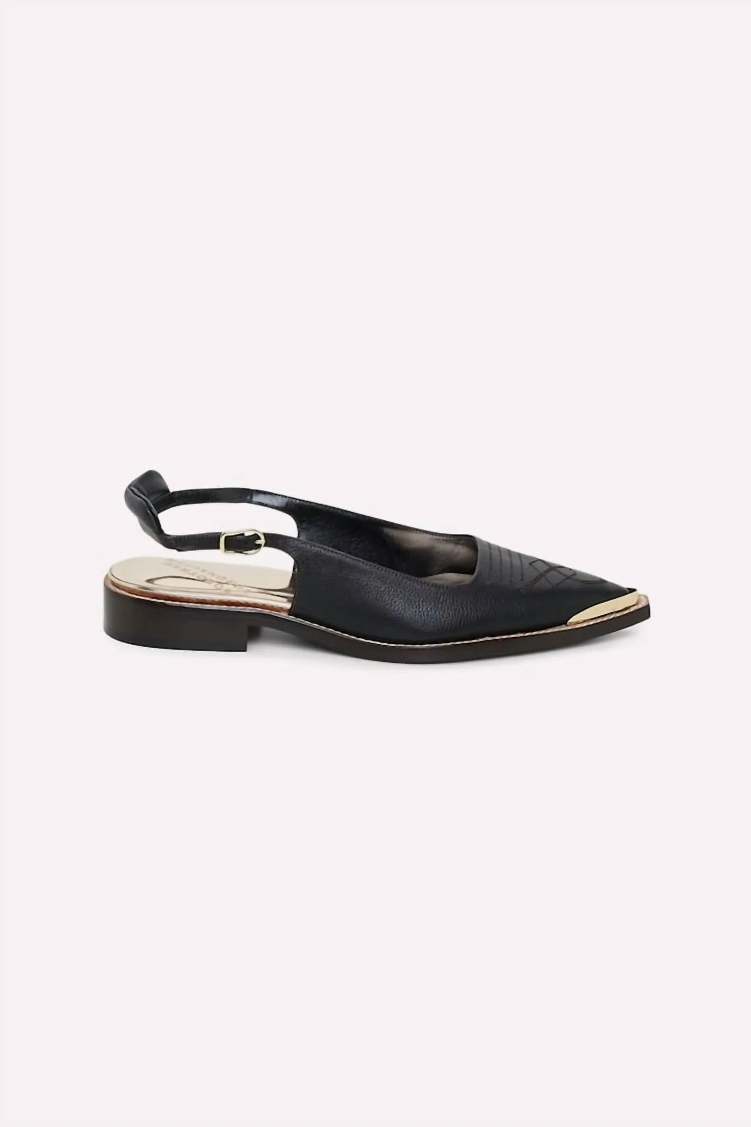 Women's Western Shine Ballerina Shoes In Pure Black