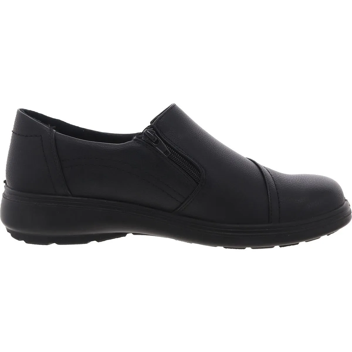 Womens Zipper Leather Clogs