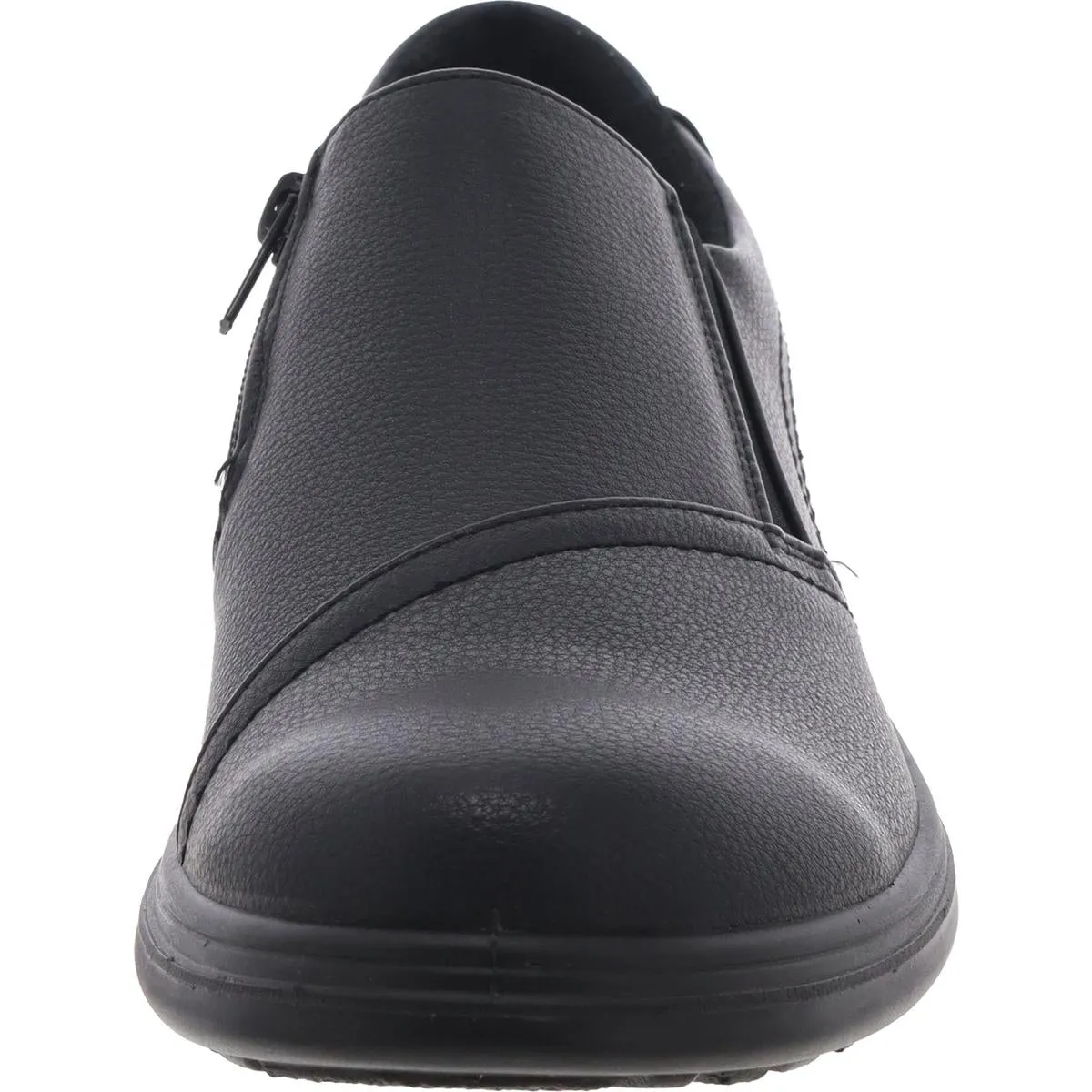 Womens Zipper Leather Clogs