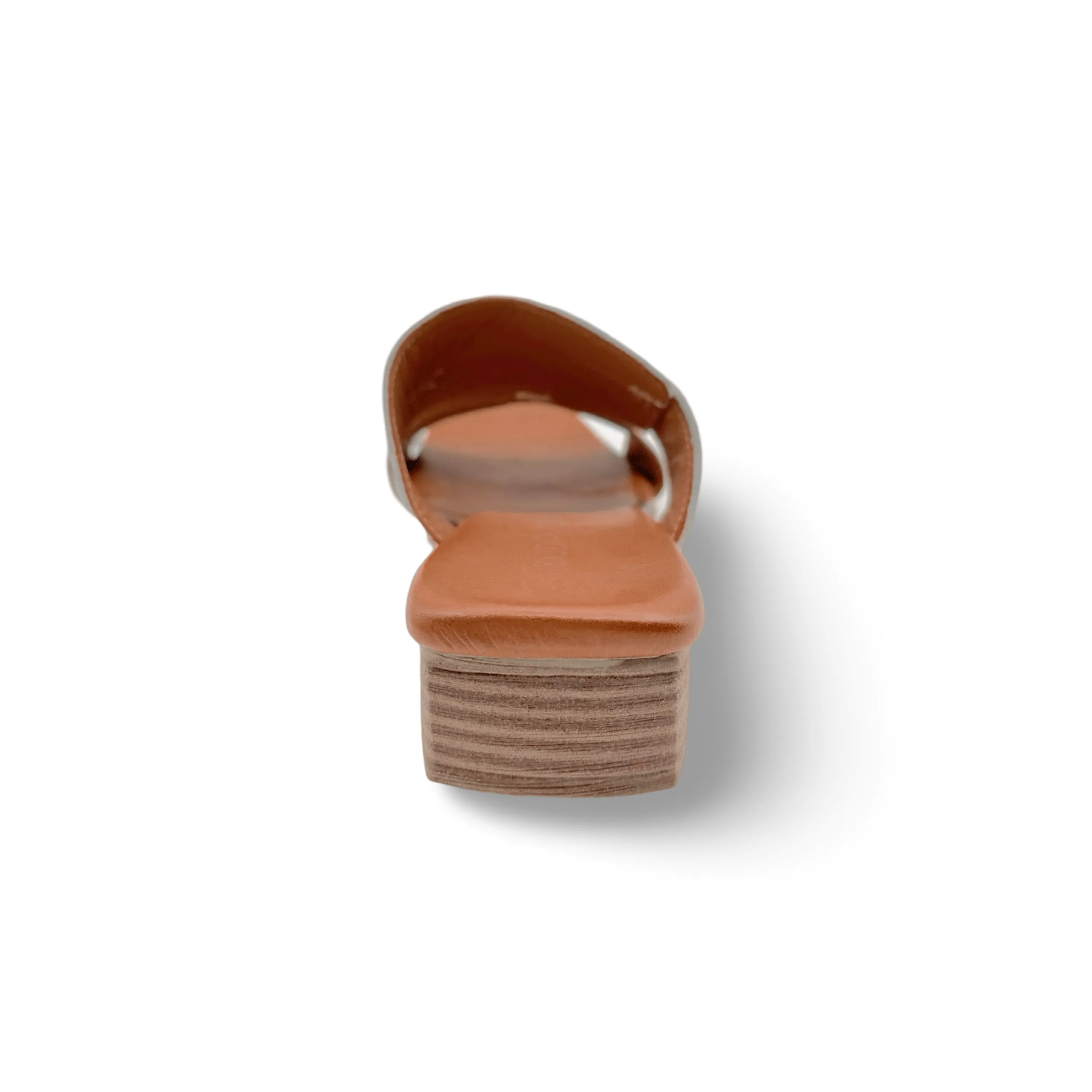 Xilo White/Gold Leather Slide