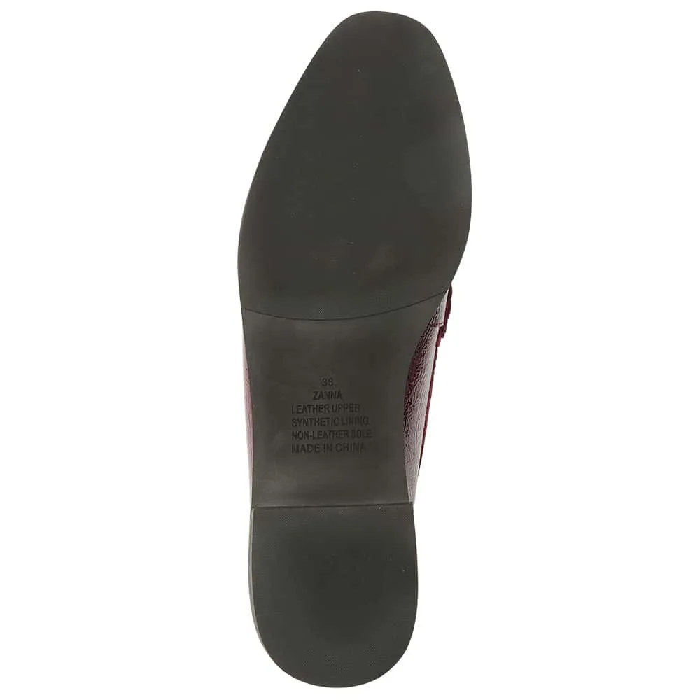 Zanna Loafer in Wine Crinkle Patent Patent