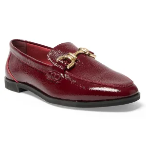 Zanna Loafer in Wine Crinkle Patent Patent