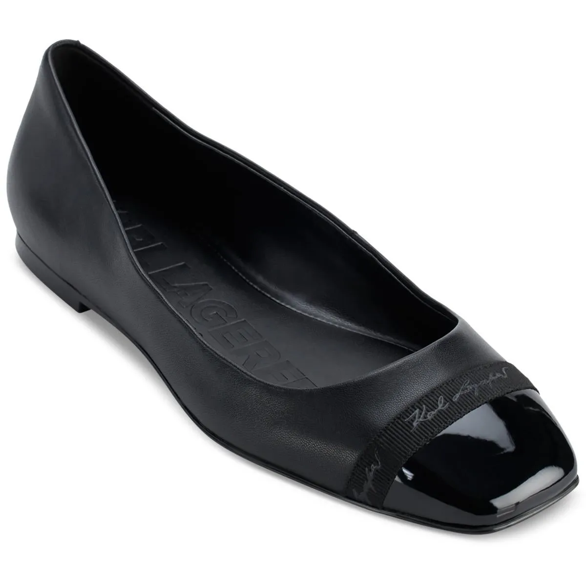 Zayne Womens Padded Insole Leather Ballet Flats